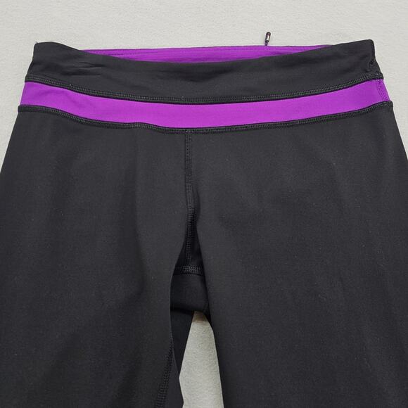 Lululemon Leggings Womens Size 6 Black Purple Run Inspire Crop II - Picture 9 of 11